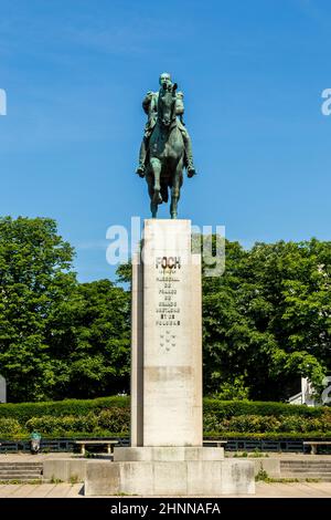 Statua di Ferdinabd Foch creato da Wlérick e Raymond. Questa statua era chiaramente ispirata alla statua di Marco Aurelio a Roma Foto Stock