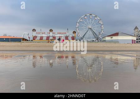 Famoso vecchio molo di frutteto in Old Orchard Beach Foto Stock