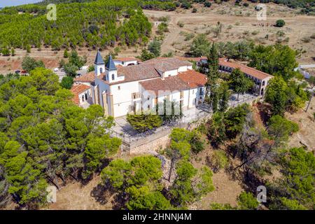 Santuario di nostra Signora di Cortes. Alcaraz, in provincia di Albacete. Comunità autonoma di Castilla la Mancha. Foto Stock