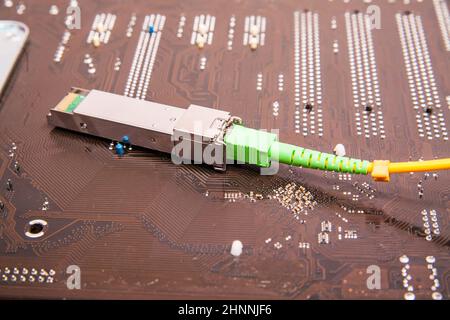 Modulo SFP Gigabit ottico per rete Foto Stock