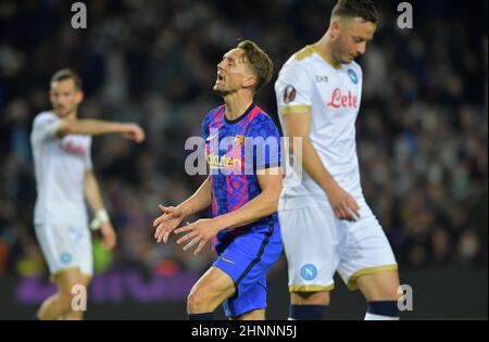 Barcellona,Spagna.17 Febbraio,2022. Durante la partita dell'Europa League tra il FC Barcelona e la SSC Napoli allo stadio Camp Nou. Credit: Rosdemora/Alamy Live News Foto Stock