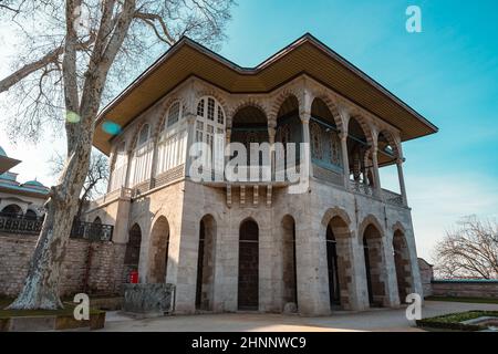 Baghdad Pavillion. Baghdad Pavillion o Bagdad Kosku nel Palazzo Topkapi. Viaggio in Turchia foto di sfondo. Foto Stock