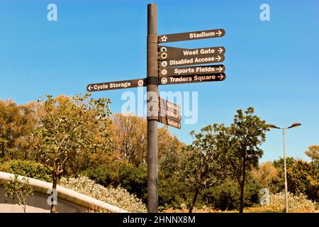 Segnaletica stradale, Cape Town Sea Point Green Point Park. Foto Stock