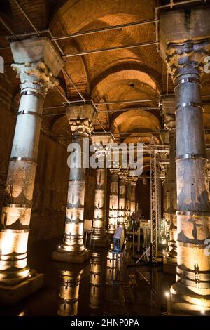 Serefiye Cistern (Teodosio Cistern) a Istanbul, Turchia Foto Stock