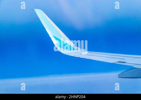 Volare sopra Europa Germania a Maiorca vista fuori dall'aereo. Foto Stock