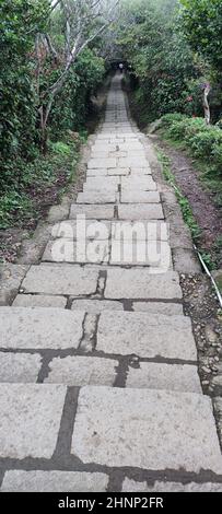 Tamsui River e Guanyin Mountain, New Taipei City, Taiwan Foto Stock