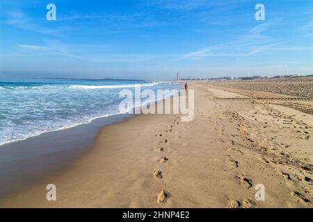 Bellissima spiaggia ad Aveiro Foto Stock