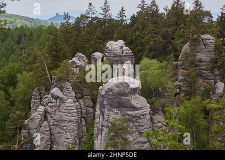 Prachov rock city in Repubblica Ceca Foto Stock