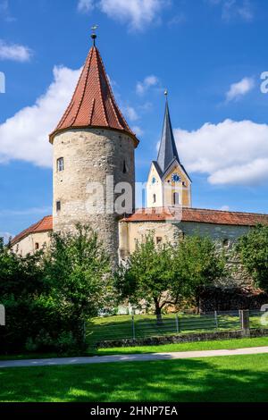 Torri della città storica wal in Berching Foto Stock