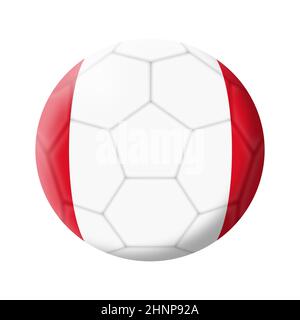 Peru calcio palla football 3d illustrazione isolato su bianco con percorso di clipping Foto Stock