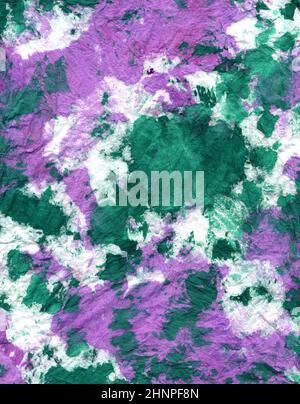 Sfondo testurizzato dipinto a pieghe sfondo verde e rosa Foto Stock