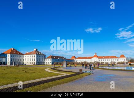 Palazzo di Nymphenburg, residenza estiva dei re bavaresi Foto Stock