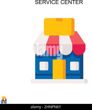 Icona vettore semplice del centro servizi. Modello di disegno del simbolo di illustrazione per l'elemento dell'interfaccia utente mobile Web. Illustrazione Vettoriale