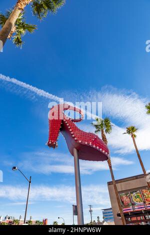 Indicazioni al neon al Fremont East District di Las Vegas Foto Stock
