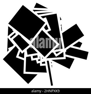 Arte astratta caotica, elemento artistico con forme casuali e sparse - illustrazione vettoriale di stock, grafica clip-art Illustrazione Vettoriale