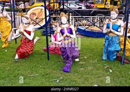 Statue di Dea dalla parata per il compleanno dei Re Foto Stock