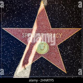 La stella di Spencer Tracys sulla Hollywood Walk of Fame Foto Stock