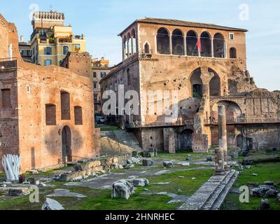 Le rovine dei Mercati di Traiano (Mercati di Traiano Roma). Italia Foto Stock