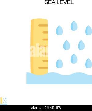 Icona vettore semplice a livello del mare. Modello di disegno del simbolo di illustrazione per l'elemento dell'interfaccia utente mobile Web. Illustrazione Vettoriale