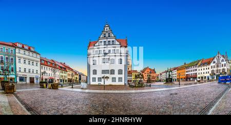 La piazza principale di Luther City Wittenberg in Germania Foto Stock