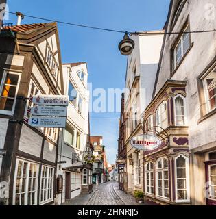 Case nel quartiere Schnoor a Brema Foto Stock