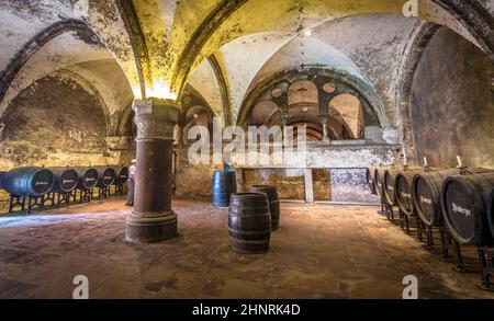 Antica vineria a Eberbach Foto Stock