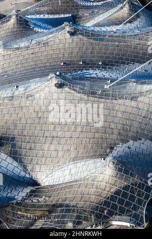 Tetto dello stadio dell'Olympiapark Foto Stock