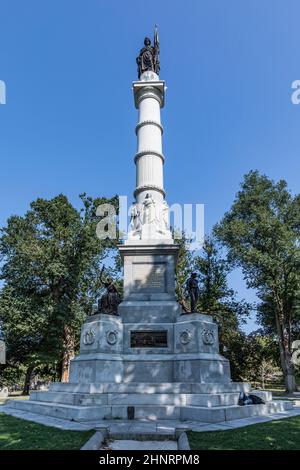 Statua per i soldati caduti di Martin Milmore nel Park Boston Common Foto Stock