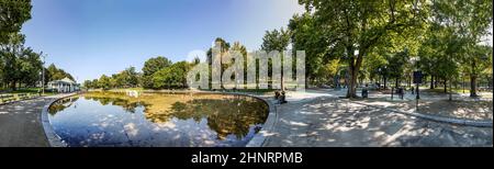 Le persone apprezzano il Park Boston Common Foto Stock