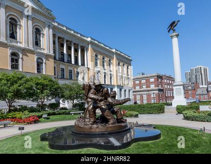 Monumento commemorativo dei vigili del fuoco caduti di Boston Foto Stock