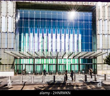 Ingresso al One World Trade Center Construction di New York Foto Stock