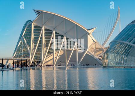 Il Museu de les Ciències Príncipe Felipe (Museo della Scienza di Príncipe Felipe/Prince Philip) è stato progettato da Santiago Calatrava. Ha aperto il 13 novembre 2000. Foto Stock