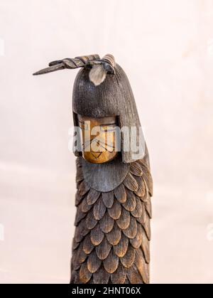Mercato Indiano, 2021 - legno intagliato figurine Closeup Foto Stock