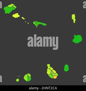 Mappa termica della popolazione di Capo Verde come illustrazione della densità di colore Foto Stock