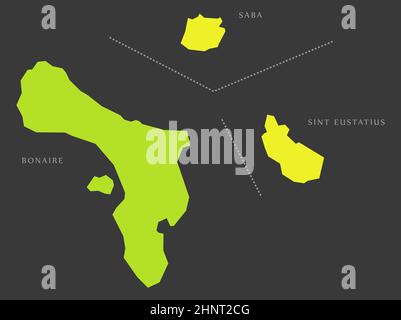 Mappa termica della popolazione dei Paesi Bassi dei Caraibi come illustrazione della densità di colore Foto Stock