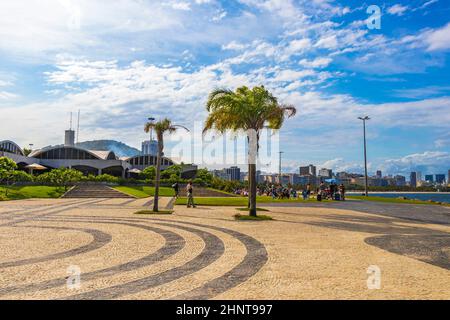 Flamengo Beach vista panoramica e paesaggio urbano Rio de Janeiro Brasile. Foto Stock