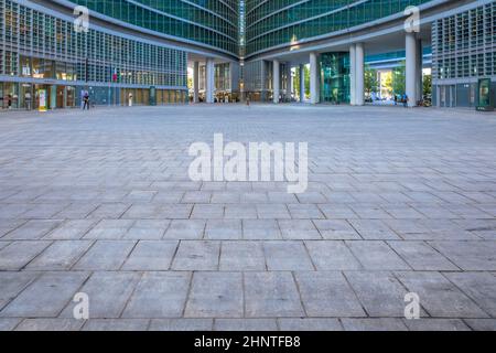 Particolare architettonico della Lombardia (Lombardia) famoso grattacielo di Milano Foto Stock