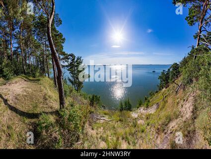 Paesaggio roccioso a Usedom a Glitz con vista sul Mar baltico Foto Stock