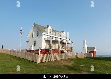 Famoso vecchio faro di Pemaquid a Bristol, USA Foto Stock