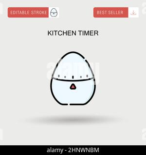 Timer cucina semplice icona vettoriale. Illustrazione Vettoriale