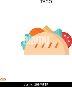 Icona vettore semplice Taco. Modello di disegno del simbolo di illustrazione per l'elemento dell'interfaccia utente mobile Web. Illustrazione Vettoriale