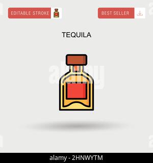 Tequila semplice icona vettoriale. Illustrazione Vettoriale