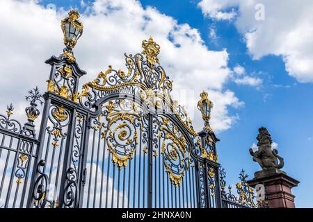 Porta del castello Phillipsruhe a Hanau, Germania. Foto Stock