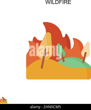 Wildfire semplice icona vettoriale. Modello di disegno del simbolo di illustrazione per l'elemento dell'interfaccia utente mobile Web. Illustrazione Vettoriale