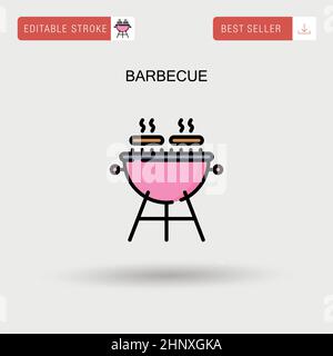 Icona vettore semplice barbecue. Illustrazione Vettoriale