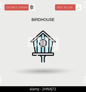 Birdhouse semplice icona vettoriale. Illustrazione Vettoriale