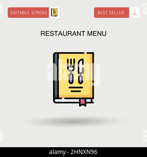 Menu ristorante semplice icona vettoriale. Illustrazione Vettoriale