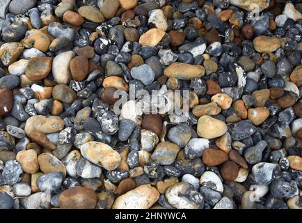 Kieselsteine an der Ostseekueste sind wunderschoen anzusehen. I ciottoli sulla costa baltica sono belli da vedere. Foto Stock