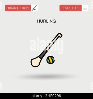 Icona vettoriale semplice di hurling. Illustrazione Vettoriale