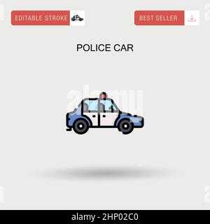 Icona vettore semplice auto della polizia. Illustrazione Vettoriale